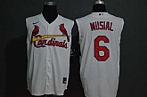 Cardinals 6 Stan Musial White Nike Cool Base Sleeveless Jersey